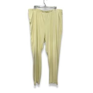 Open Edit Pull-On Pants Side Pocket Full Length Knit Yellow Women's 2X Plus NWOT